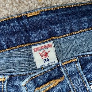 low rise distressed jeans